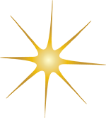 Yellow and gold Foresee Now starburst logo icon on transparent background